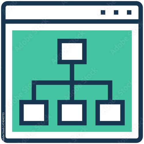 Flat icon denoting hierarchy 