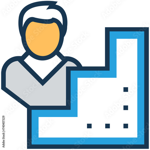 Modern flat icon of goal