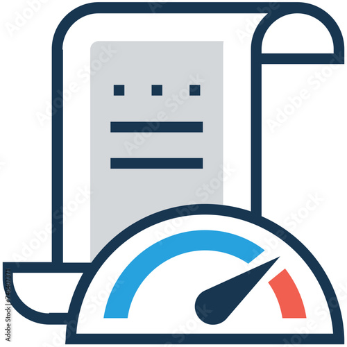 Modern flat icon of speedometer 