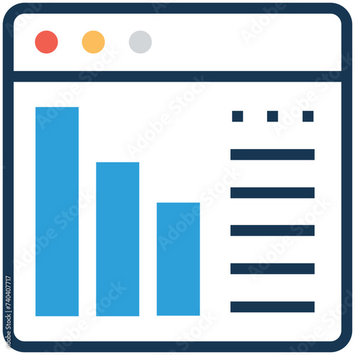 Flat editable icon of analytics 