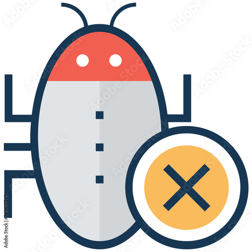 An icon of bug fixing flat design 