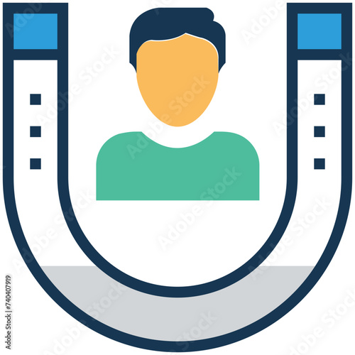An icon of magnet flat design 