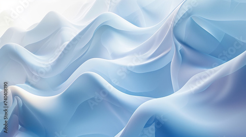 Abstract Blue Waves Design | Smooth Curves Background