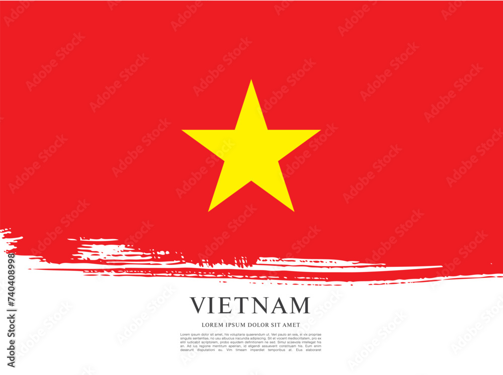 Flag of Vietnam, brush stroke background Flag of Vietnam, brush stroke background