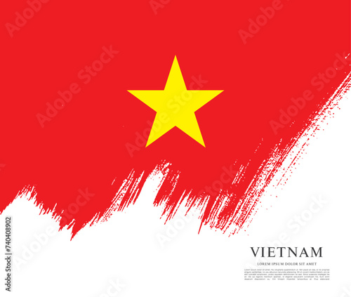 Flag of Vietnam, brush stroke background