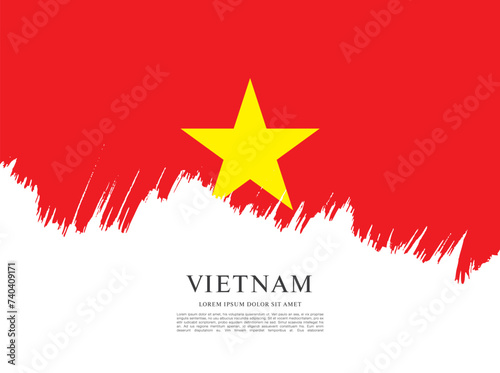 Flag of Vietnam, brush stroke background