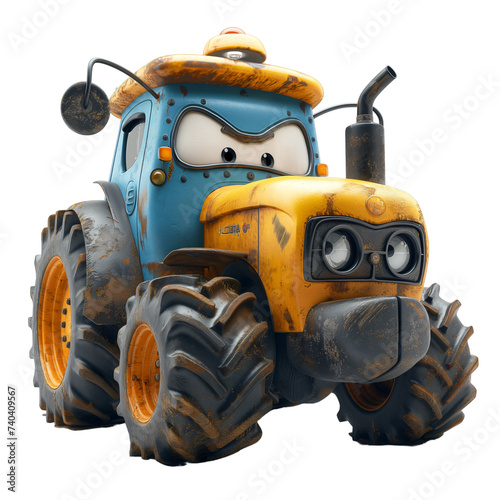 Wallpaper Mural An angry farm tractor. Cartoon character, caricature, funny. PNG Image on a transparent background Torontodigital.ca