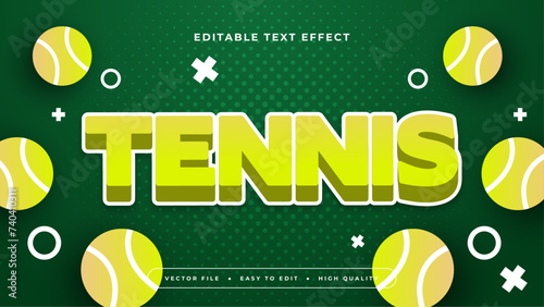 Green and white tennis 3d editable text effect - font style