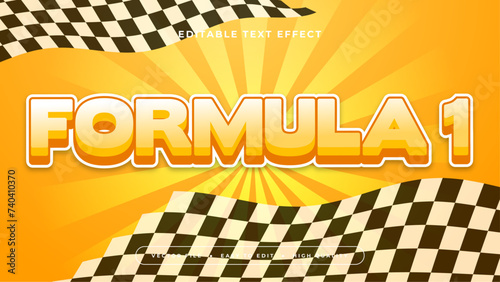 Yellow and black formula 1 3d editable text effect - font style