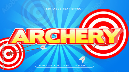 Yellow red and blue archery 3d editable text effect - font style