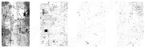 vector white grunge distressed texture set photo