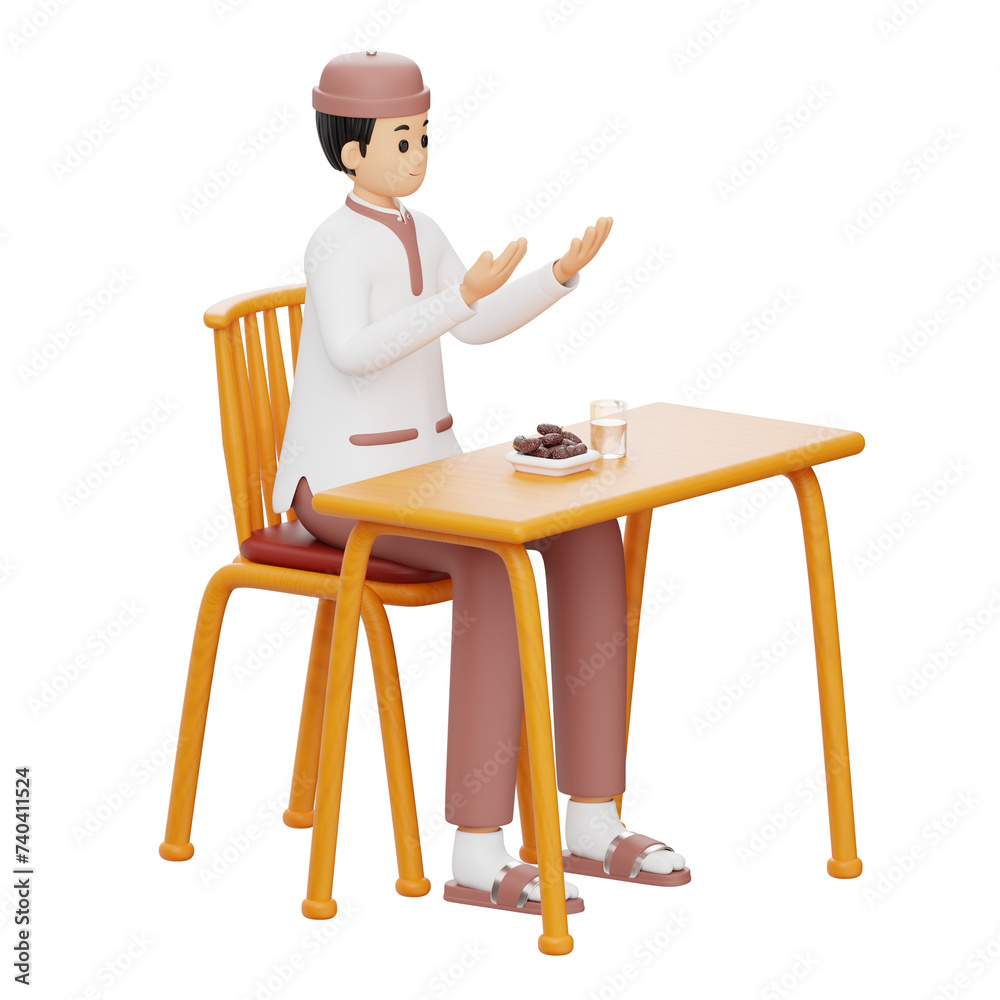 Fototapeta premium 3D Character Man Is Iftar