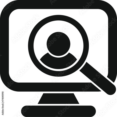 Access computer person icon simple vector. Scan check data. Tone user system