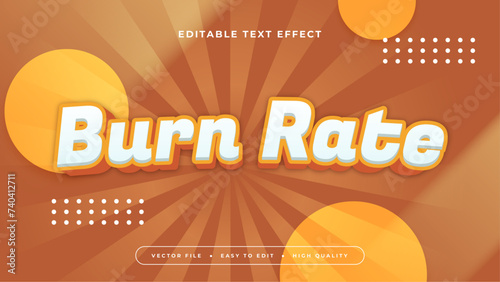 Orange white and brown burn rate 3d editable text effect - font style