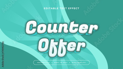 Green and white counter offer 3d editable text effect - font style