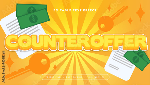 Green yellow and white counter offer 3d editable text effect - font style