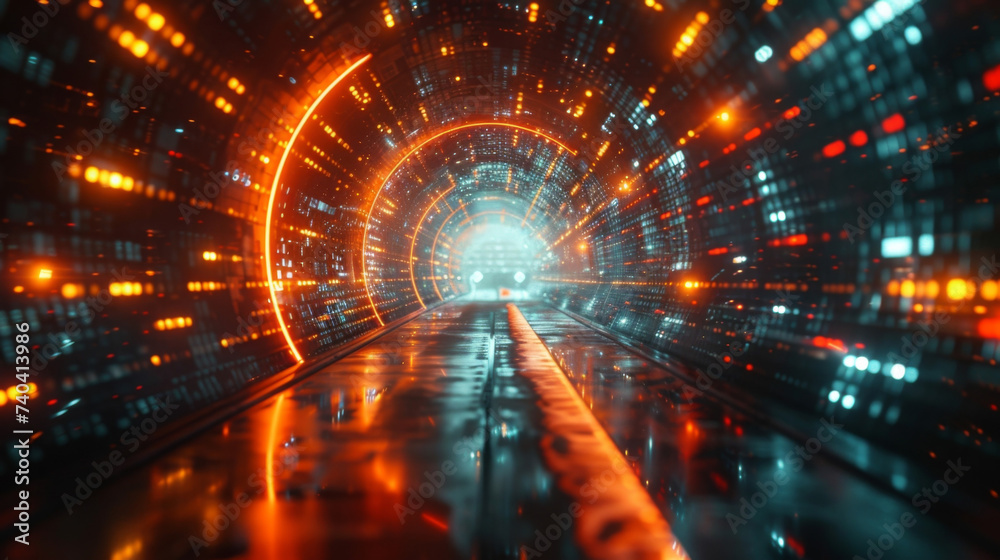 Obraz premium In a topsecret government facility a team of intelligence analysts monitor a finance hologram that displays sensitive economic data from around the world. Using advanced algorithms