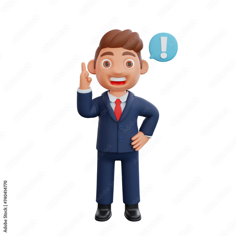 3d Illustration Businessman having doubt 3d Illustration Businessman having doubt
