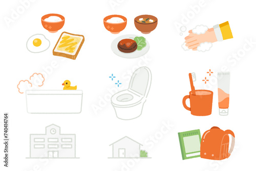 食事・身だしなみ・生活のイラスト素材