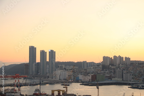 Evening View of Busan, South Korea 