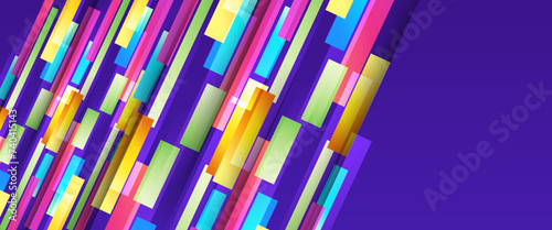 Colorful minimal geometric shape abstract banner. For business banner, formal backdrop, prestigious voucher, luxe invite, wallpaper and background