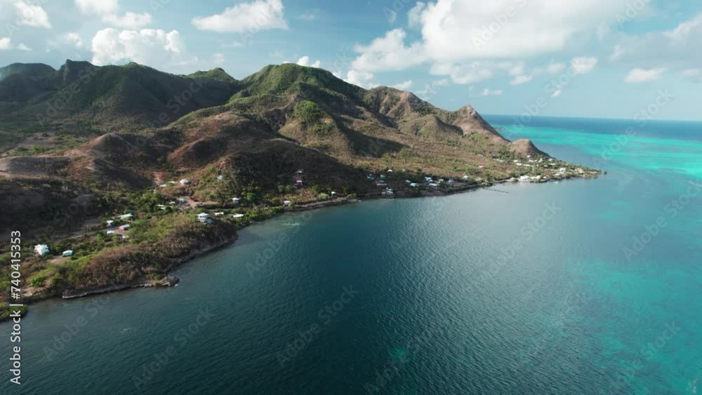 Caribbean Escape: Aerial Panorama of Providencia's Coastal Splendor Caribbean Escape: Aerial Panorama of Providencia's Coastal Splendor
