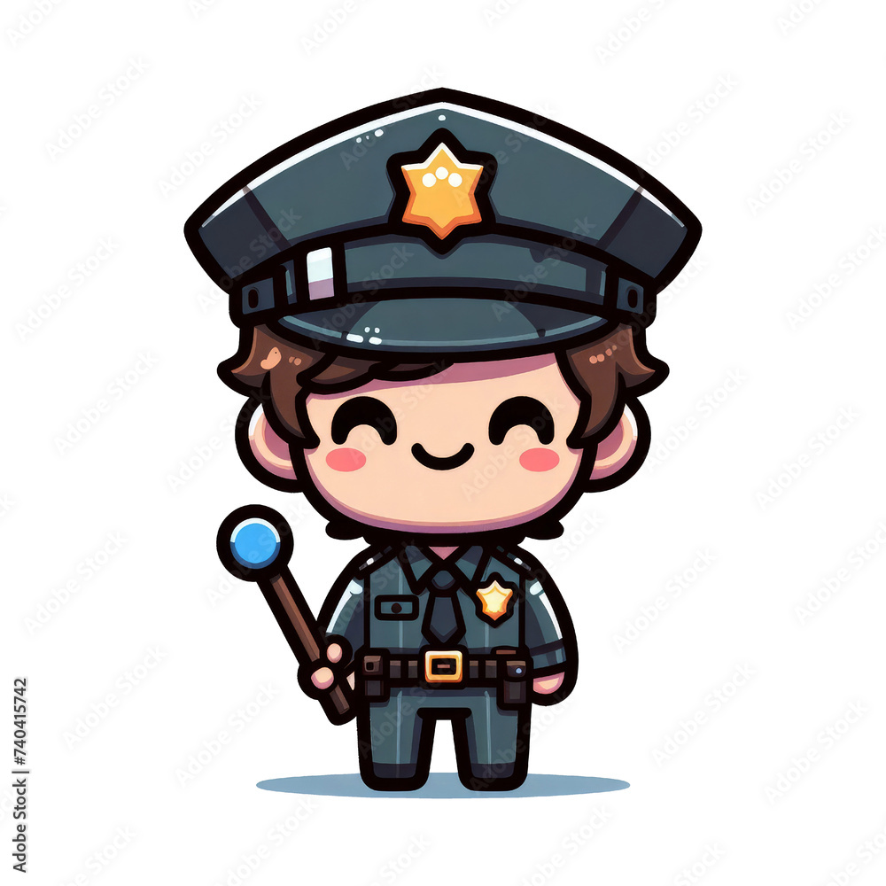 character kid officer cute