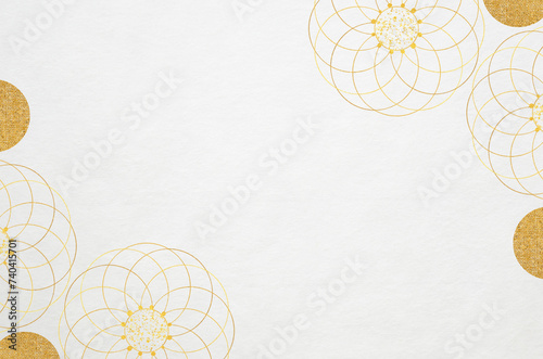 Luxury Japanese modern style background with Japanese washi paper texture. Abstract floral patterned washi paper.
