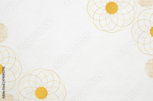 Luxury Japanese modern style background with Japanese washi paper texture. Abstract floral patterned washi paper.