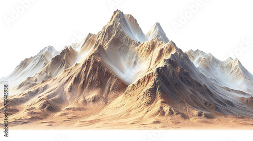 beautiful mountain range, isolated on white background © JetHuynh