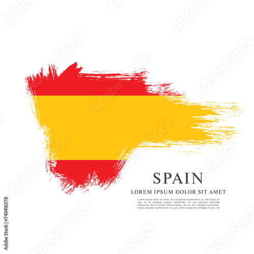 Flag of Spain  brush stroke background