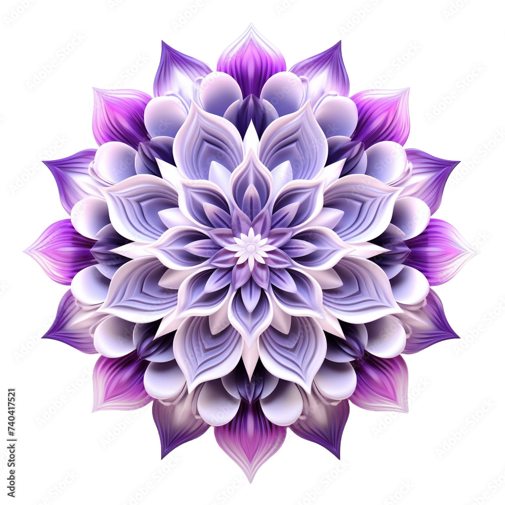 Fototapeta premium Mandala fractal design element with flower pattern isolated on transparent background