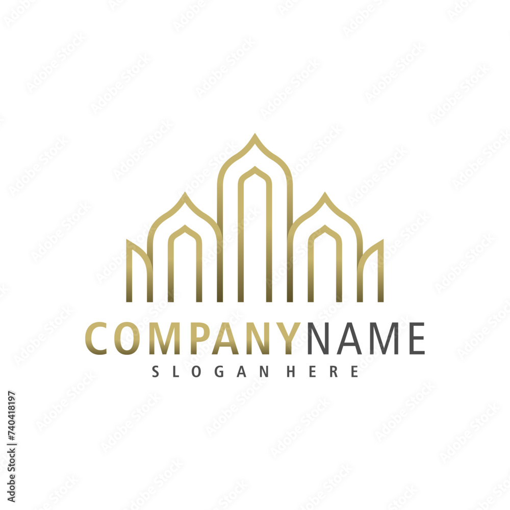 Obraz premium Mosque logo design vector. Creative Mosque logo concepts template