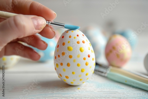 Tiny brushes swirl on vibrant hues, transforming ordinary eggs into playful Easter masterpieces. Laughter fills the air as families gather, each dot and stripe expressing creativity and joy.