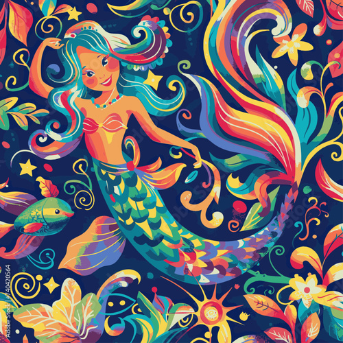 Cute Mermaid Girl © Soksan Ink
