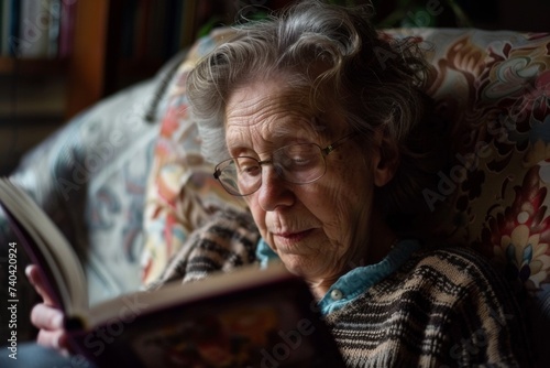 Senior woman reading a book at home © kamonrat