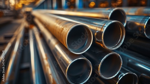 steel pipes, factory, industrial, infrastructure, construction, manufacturing, production, assembly line, machinery, equipment, automation, technology, welding, sparks, heat, precision, accuracy, stre