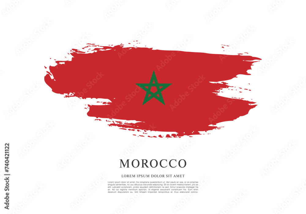 Flag of Morocco, brush stroke background