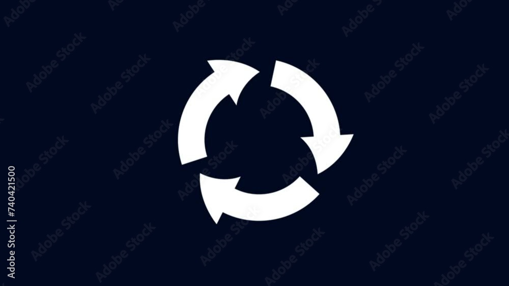 Animated icon of circle arrows, Loading circle animation on black transparent background