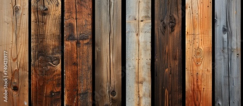 This close-up photo captures the vibrant colors and textures of a wooden fence.
