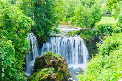 Luxuriant Waterfall village of Rastoke in Croatia