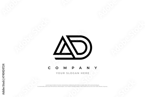 Initial Letter AD Logo Design
