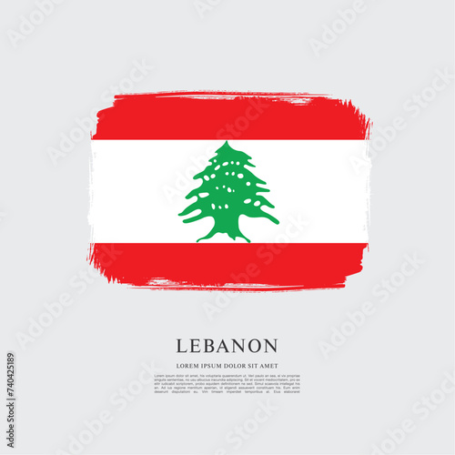 Free Download Flag of Lebanon, brush stroke background - GFXLoad