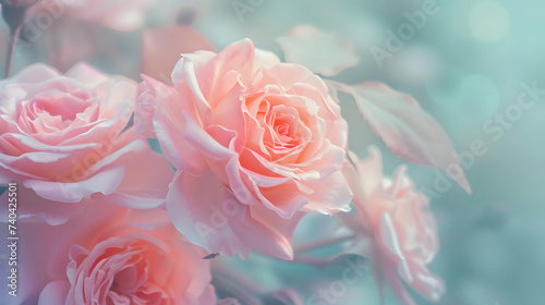 beautiful pink rose flower with blur background