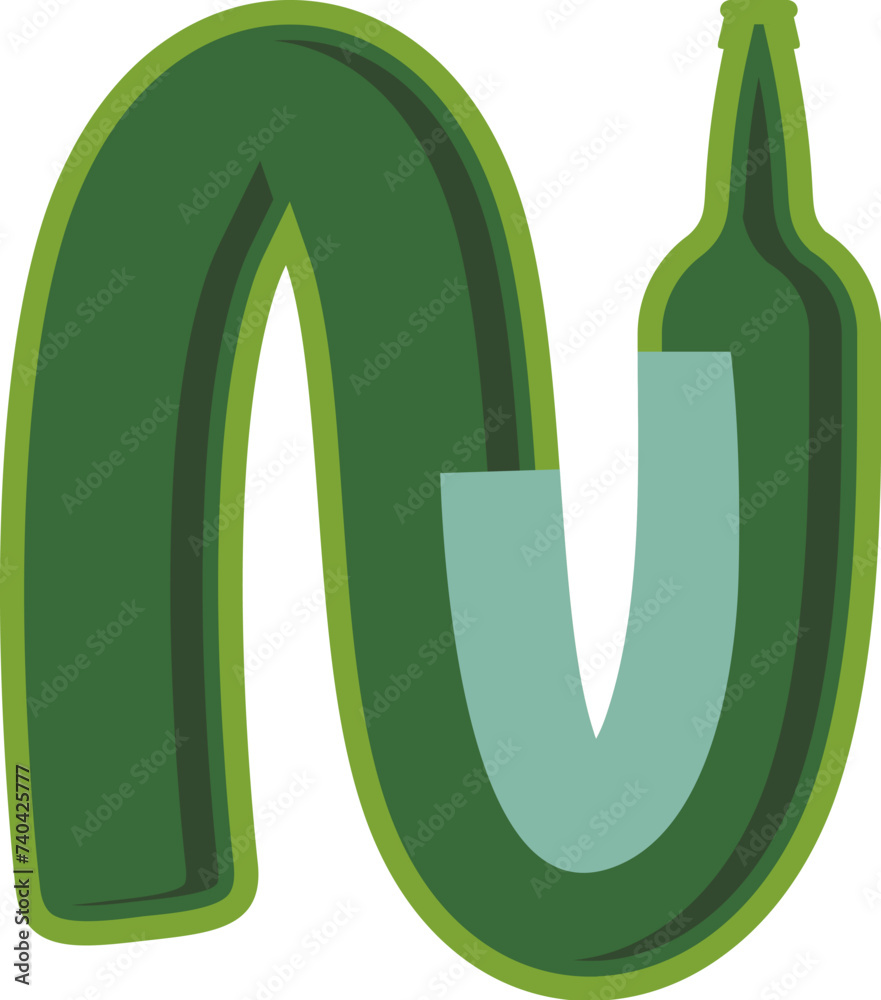 Bottle Jar Letter Alphabet Vector N Bottle Jar Letter Alphabet Vector N