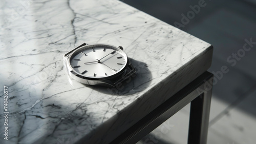 Wallpaper Mural Elegant Minimalist Luxury Wristwatch on Marble Surface Torontodigital.ca
