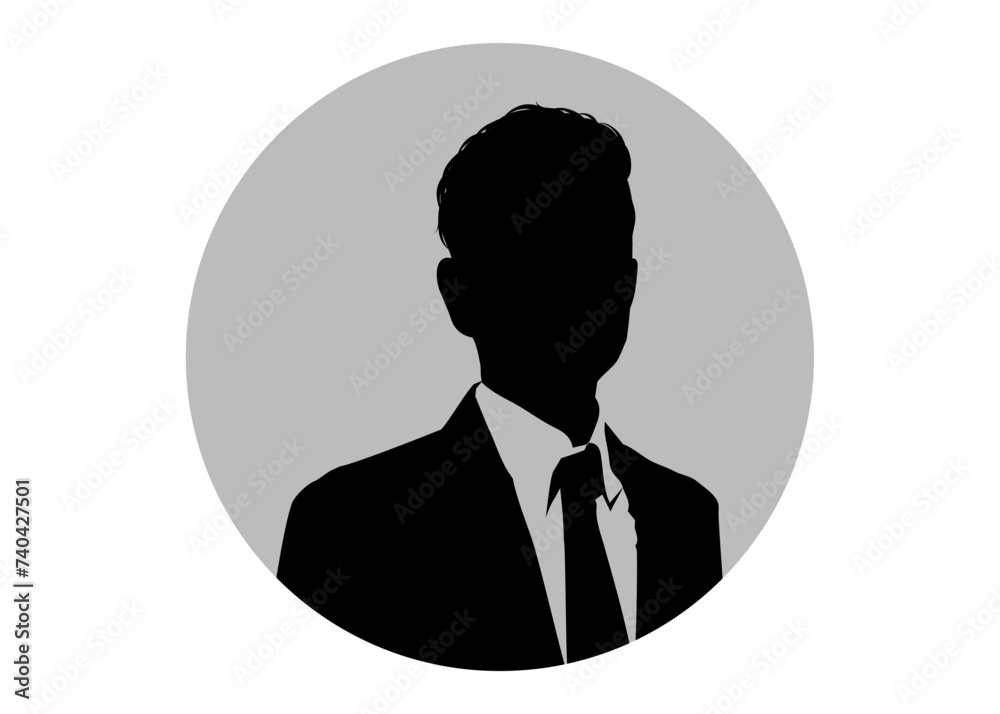 スーツ姿の男性ビジネスマンのシルエットアイコン
