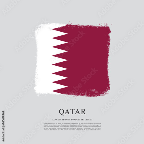 Flag of Qatar, brush stroke background