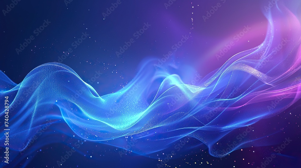 Beautiful blue digital background, digitalization and artificial intelligence concept.