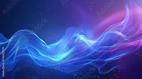 Beautiful blue digital background, digitalization and artificial intelligence concept.